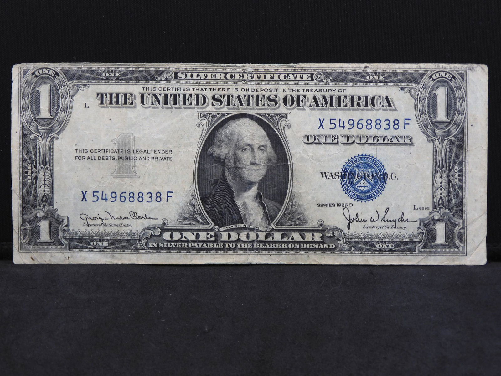 Series 1935-D U.S. $1.00 Silver Certificate Note (1 of 3)