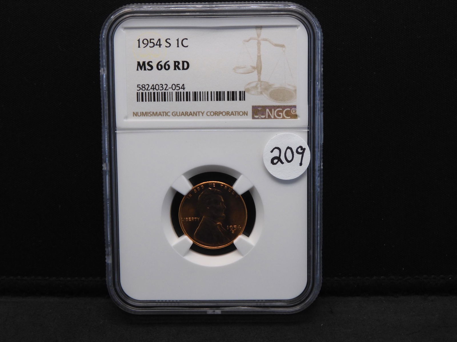 1954-S NGC MS66 RD Lincoln Wheat Penny Cent (1 of 4)