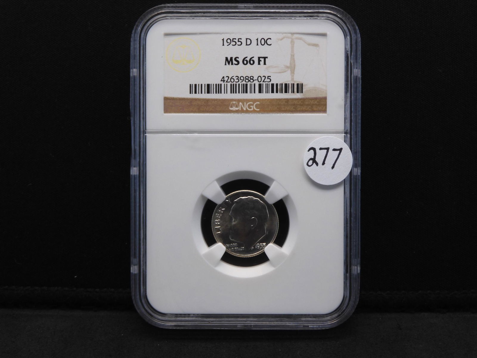 1955-D NGC MS66 FT Roosevelt Silver Dime (1 of 4)
