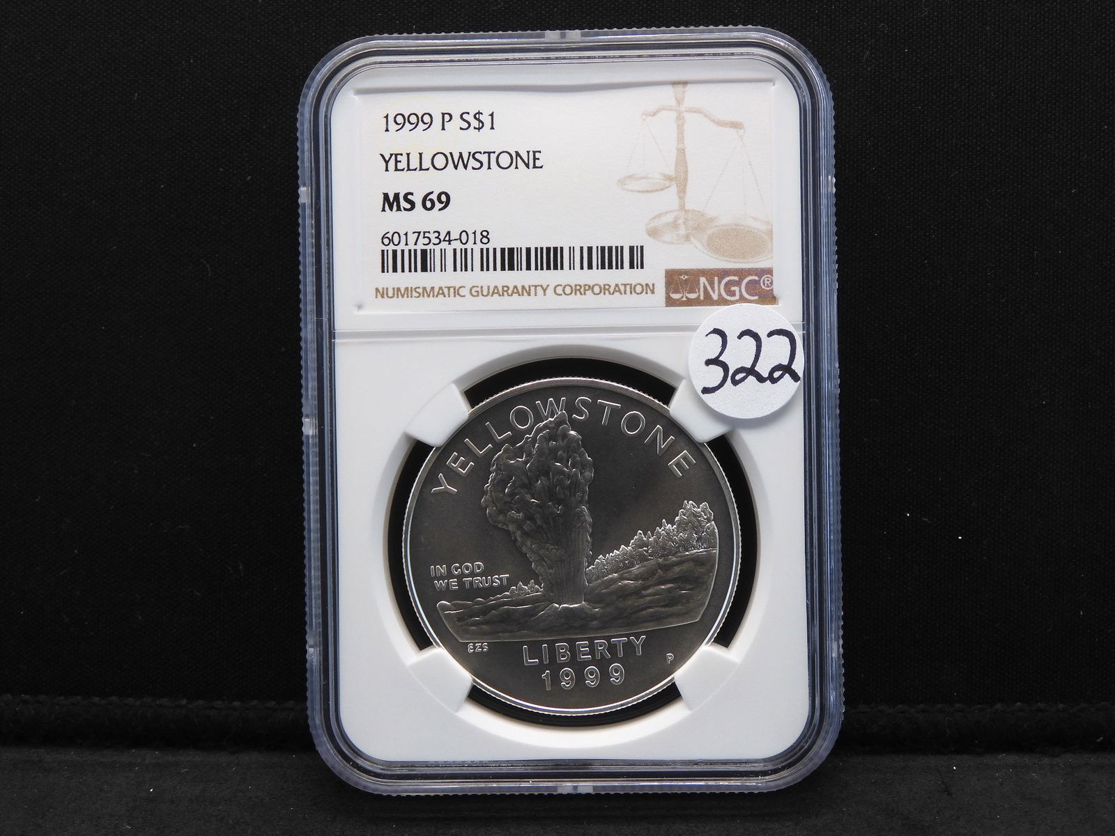1999-P NGC MS69 Yellowstone Silver Dollar (1 of 4)