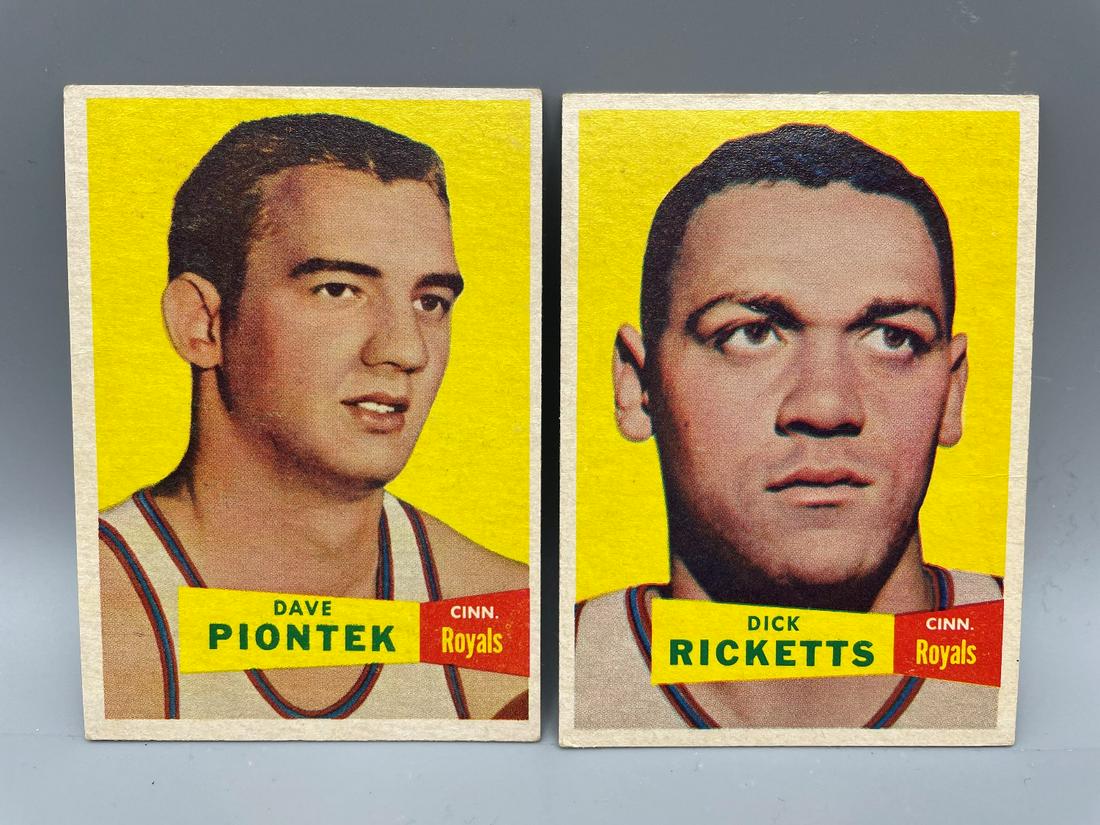 (2) x 1957 Topps Basketball Cards Cincinnati Royals #8: (2) x 1957 Topps Basketball Cards Cincinnati Royals #8 Ricketts, #31 Piontek
