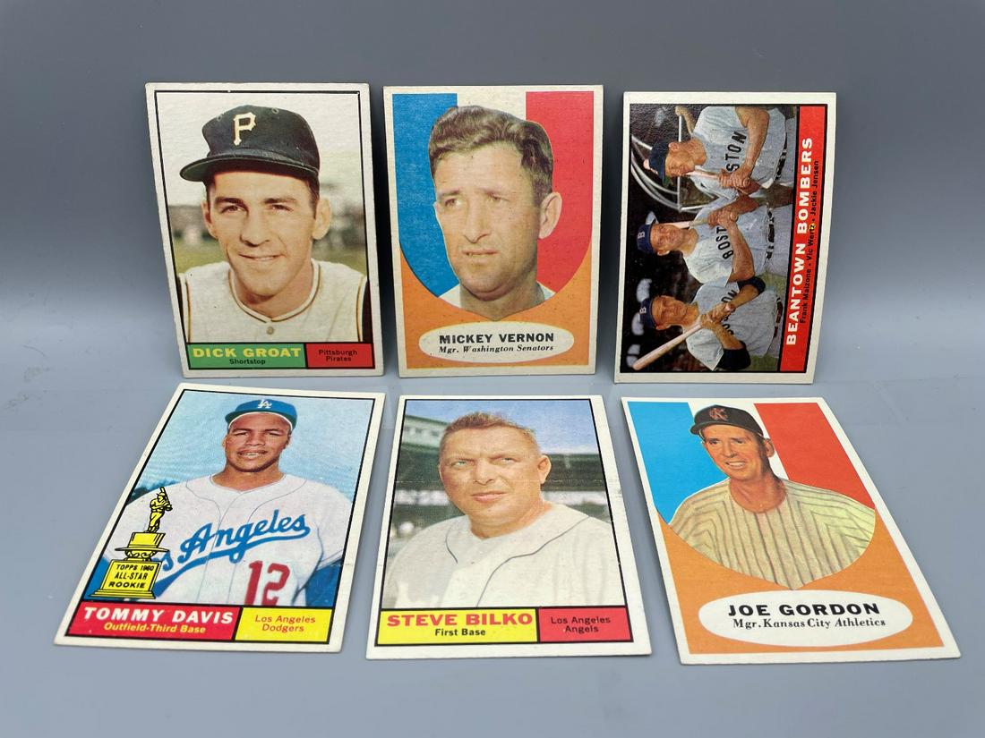 (6) x 1961 Topps Baseball #1,134,173,168,184,224 (1 of 4)