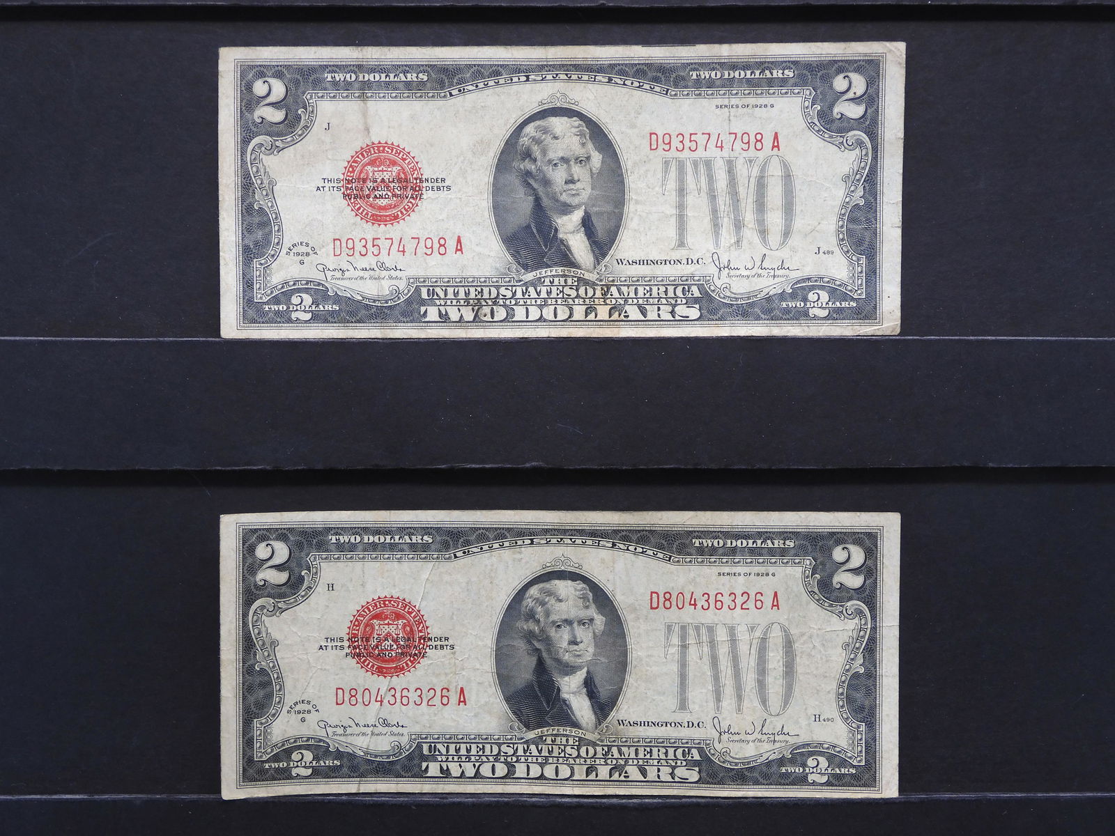2 1928 G $2 Red Seal Banknote (1 of 6)