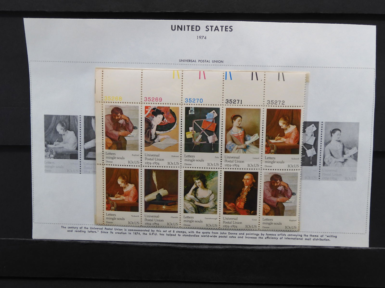 1974 Universal Postal Union 10 Stamp Set Vintage Unused (1 of 5)