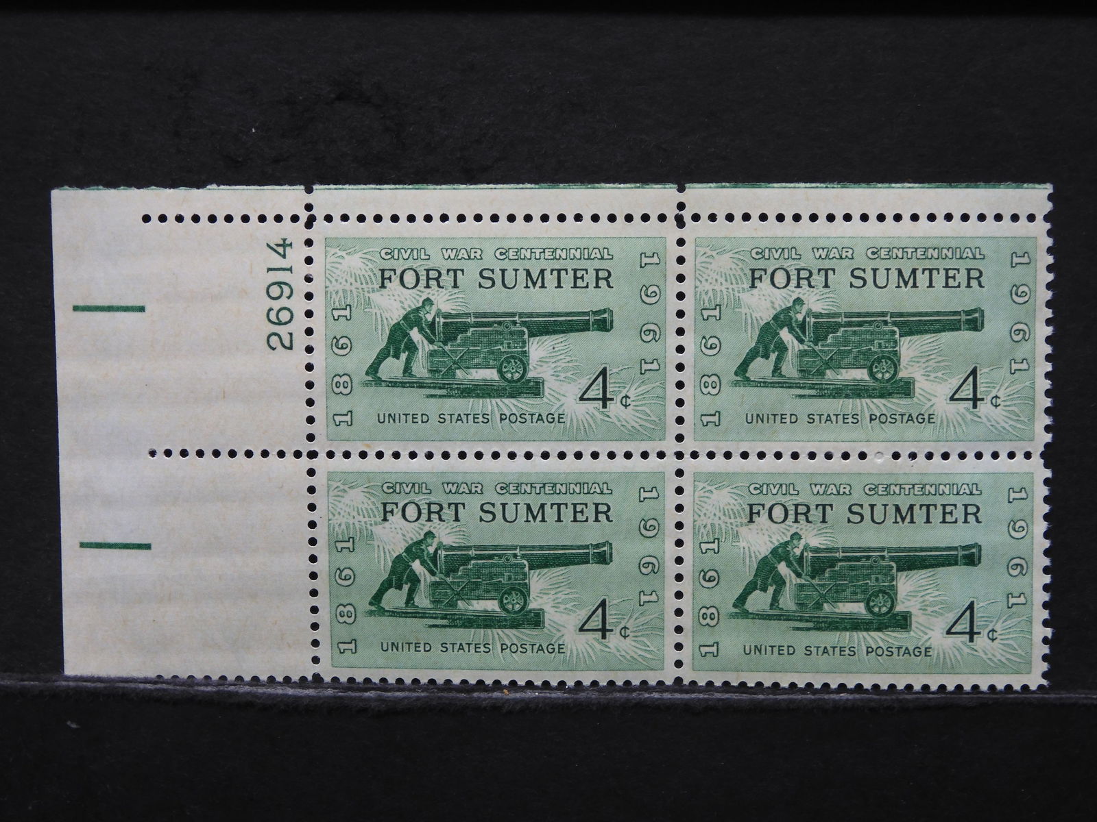 1961 Fort Sumter Civil War Centennial Plate Block (1 of 2)
