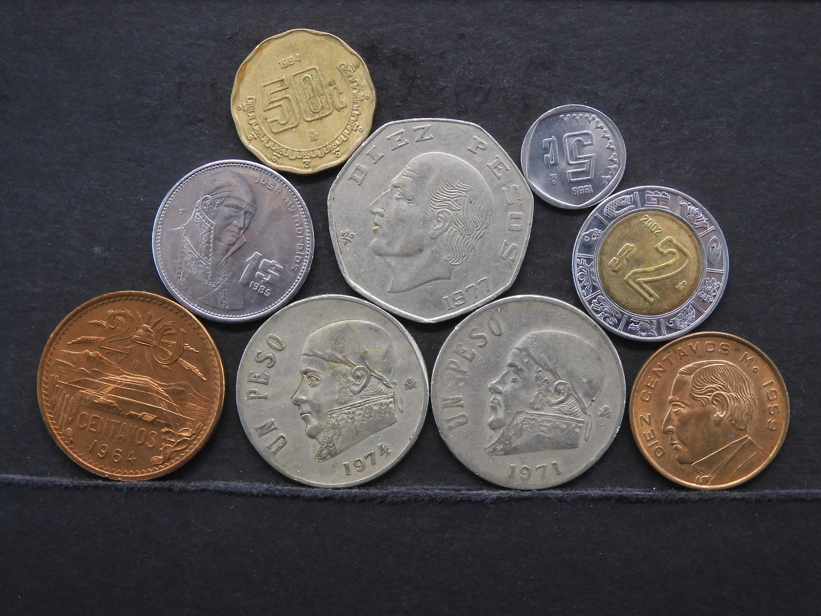 9 VARIOUS MEXICO COINS (1 of 2)