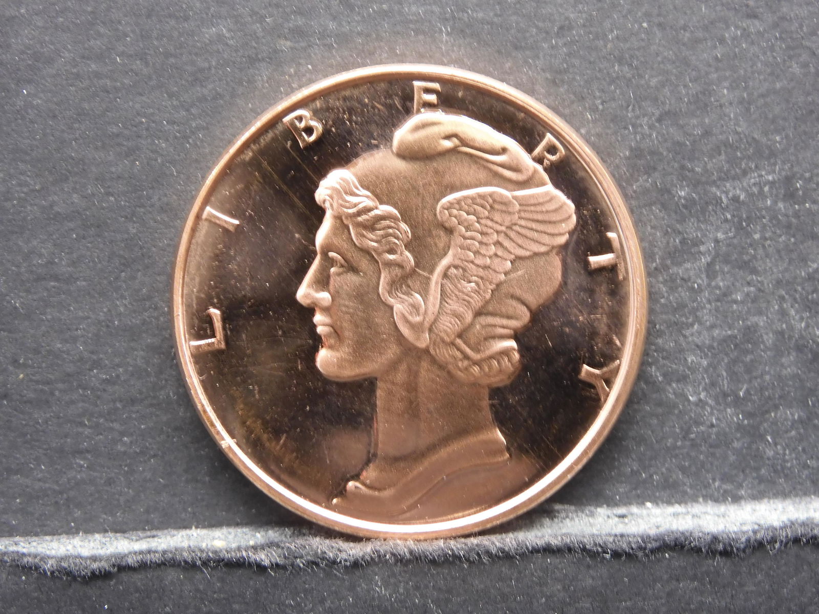 Mercury Head One Ounce .999 Fine Copper Round (1 of 2)