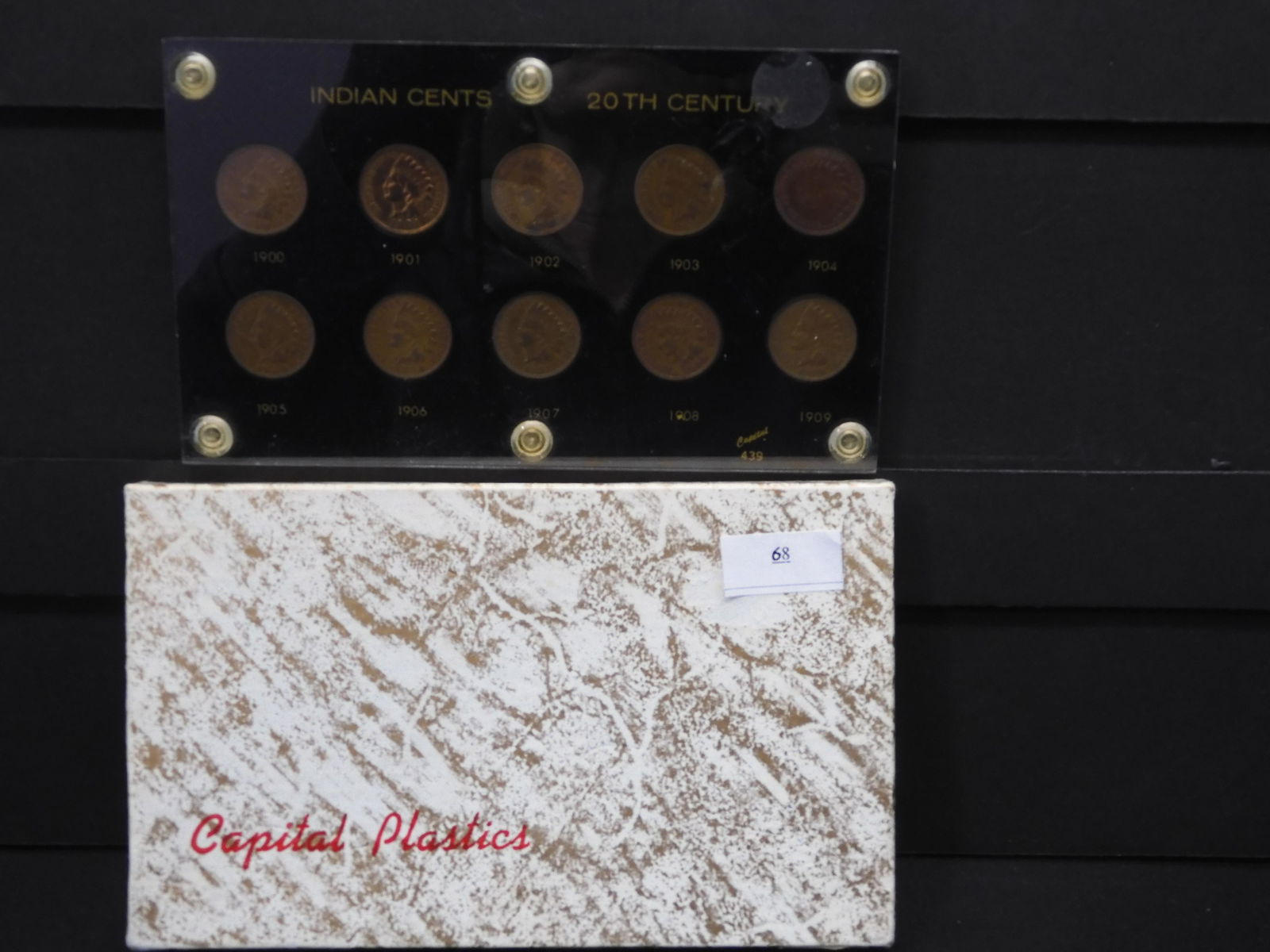 Vintage Capital Holder Date Set Indian Cents - Several (1 of 3)