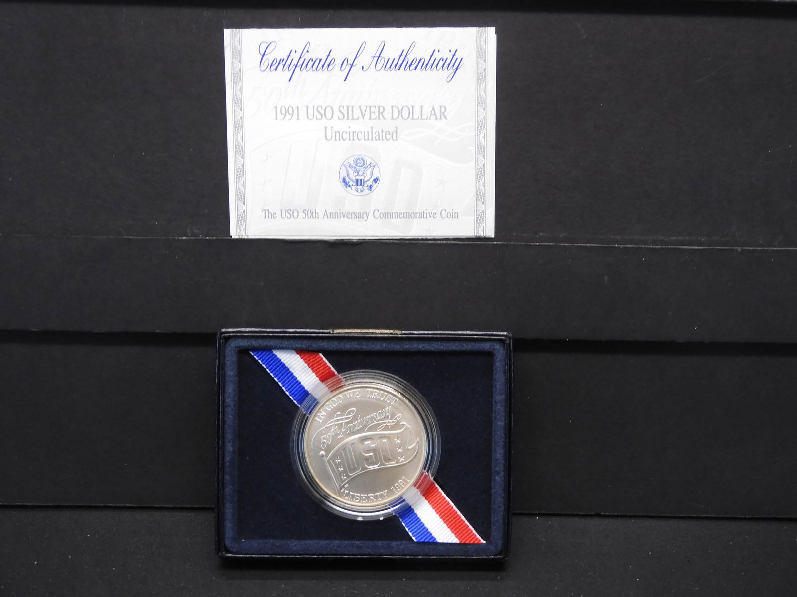 1991 U.S. USO Uncirculated Silver Dollar OGP (1 of 4)