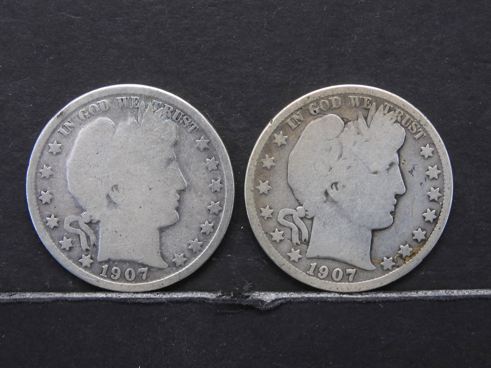 Barber Silver Half Dollars - 1907-O & 1907-D (1 of 2)