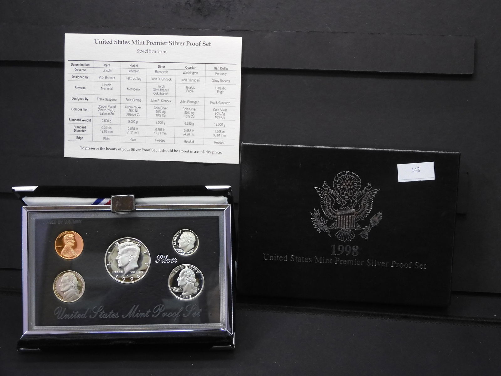 1998 U.S. Mint Premier Silver Proof Set OGP (1 of 3)