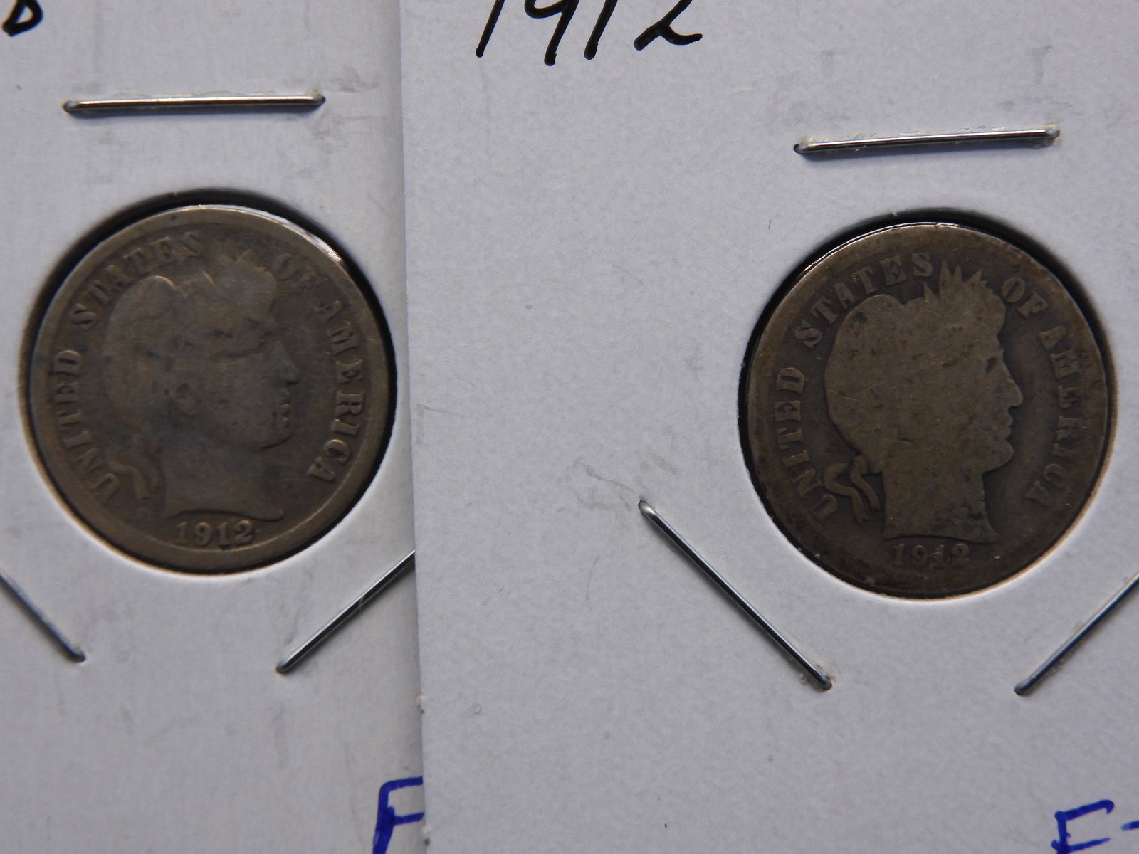 Barber Silver Dimes - 1912 & 1912-D: Barber Silver Dimes - 1912 & 1912-D
