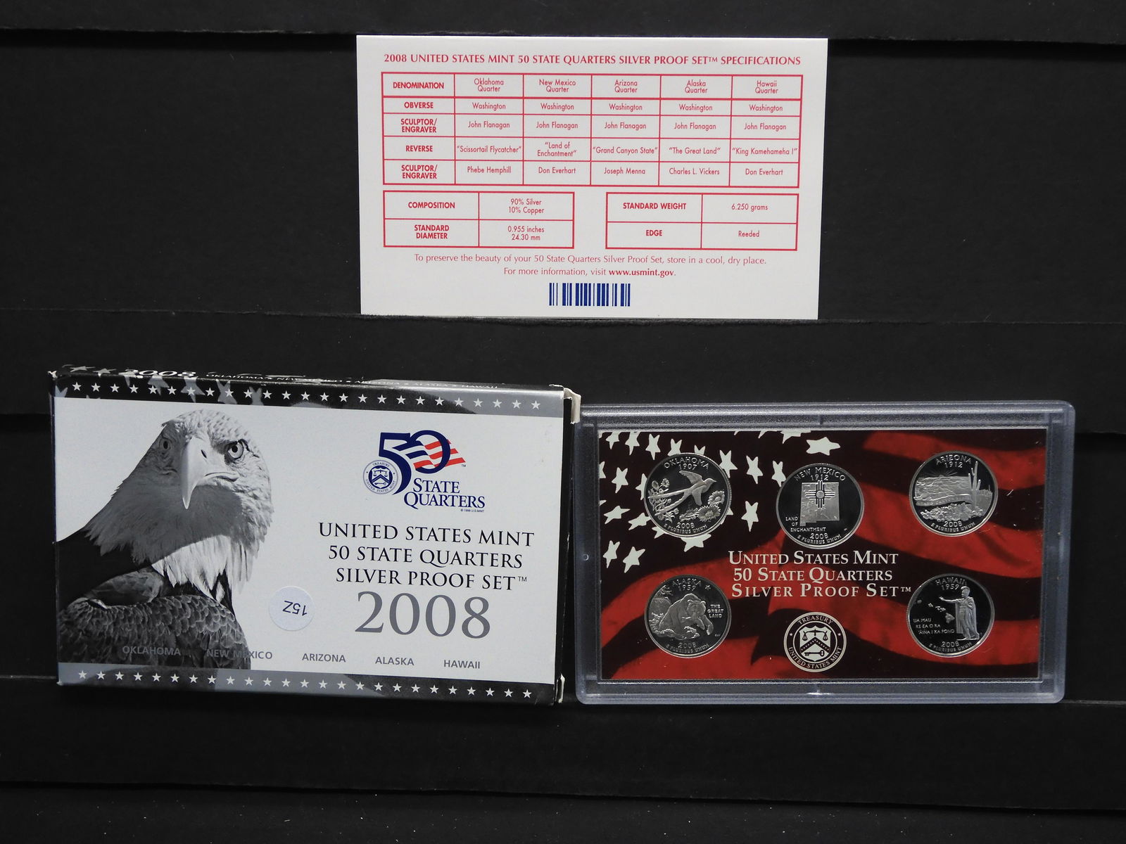 2008 "SILVER" STATE QUARTER PROOF SET (1 of 4)