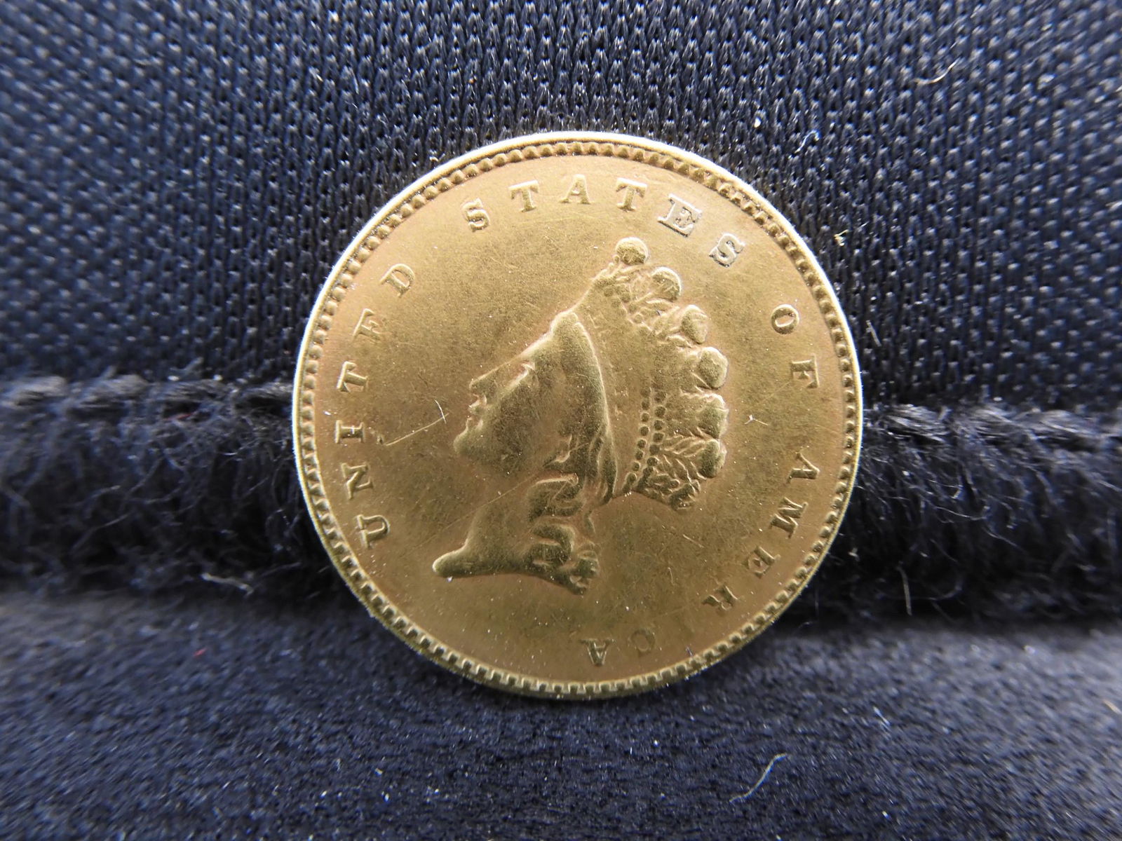 1855 US Gold Dollar 90% Gold - Weight: 1.6700g - (1 of 3)