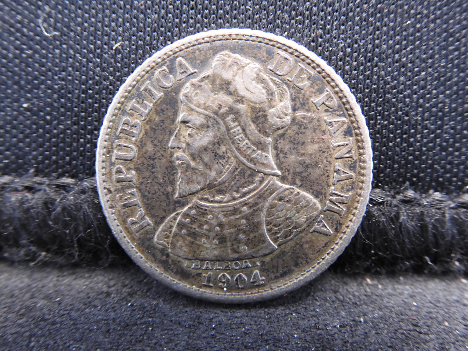1904 Panama 5 Centesimos. Classic silver coin with a (1 of 3)