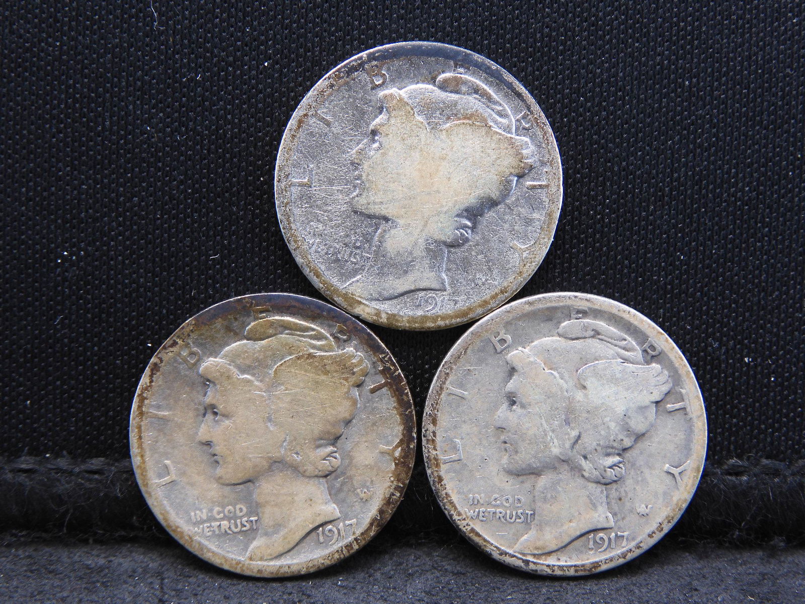 1917 PDS Mercury Head Dimes. (1 of 2)
