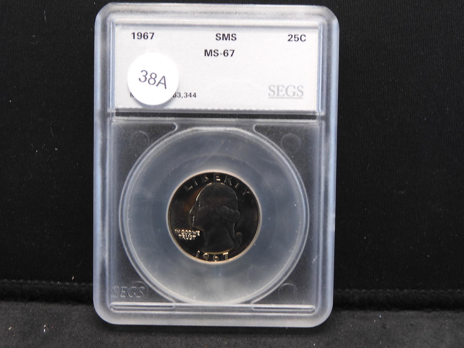 1967 Washington Quarter.  Slabbed by SEGS (Well Known (1 of 4)