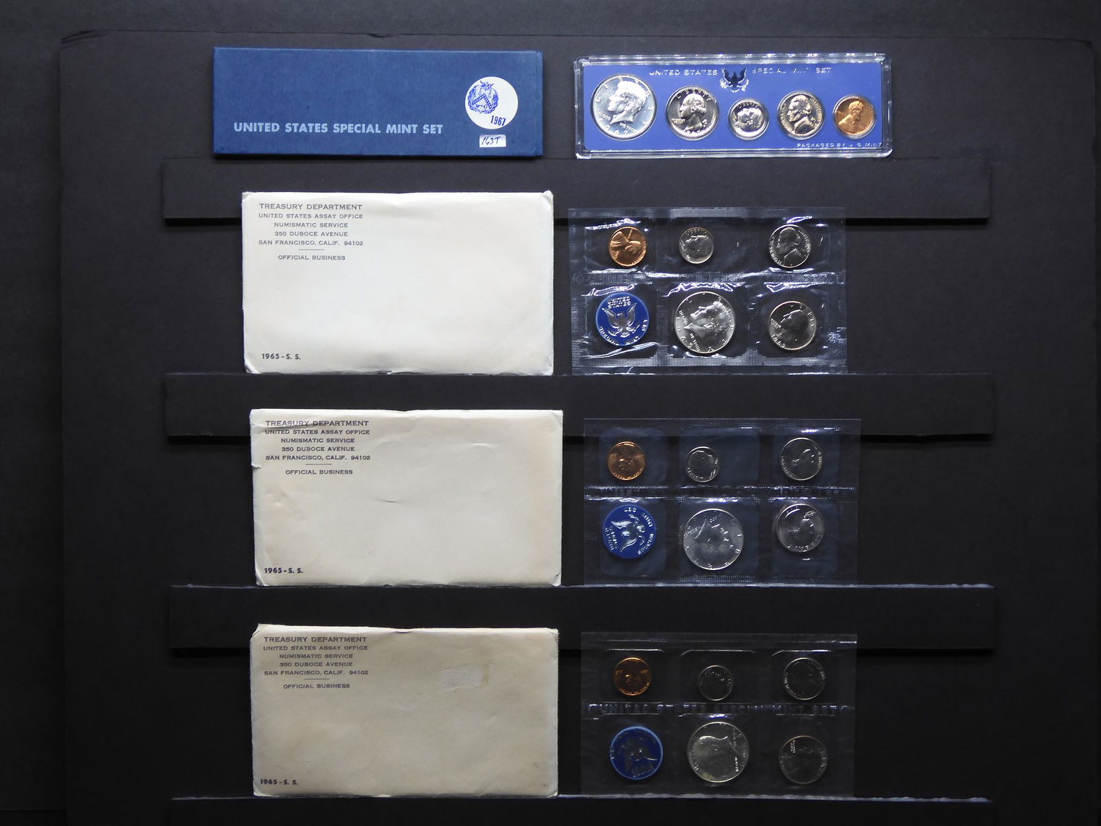 (3) 1965 U.S. Special Mint Sets and (1) 1967 U.S. (1 of 9)