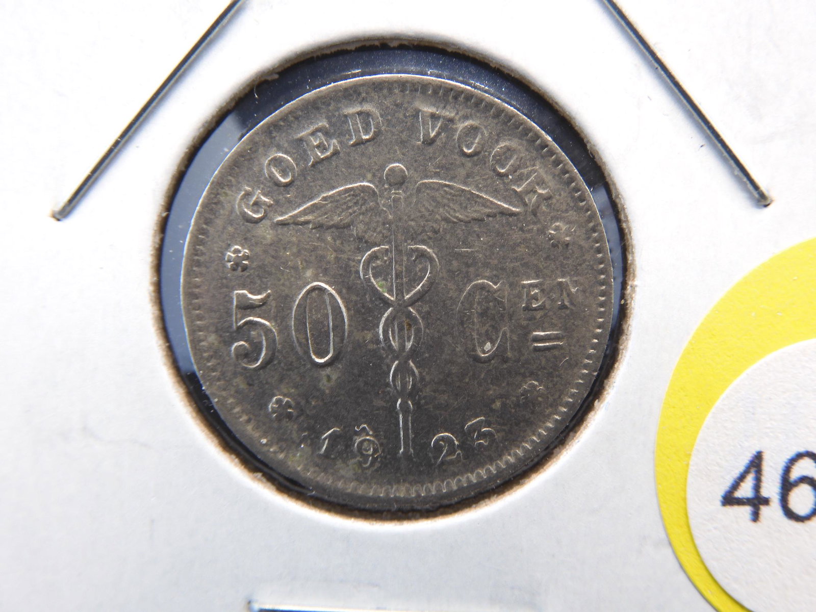 1923 Belgium 50 cents: 1923 Belgium 50 cents