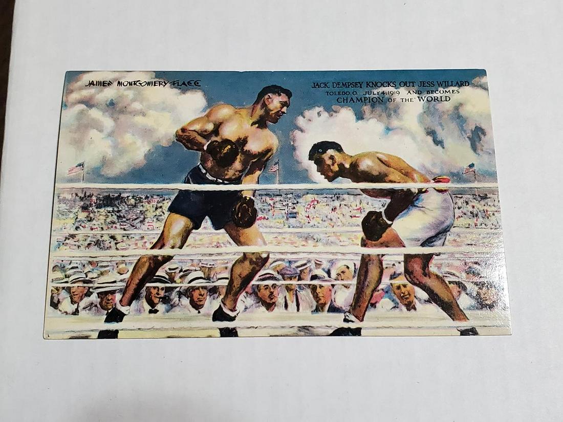 1935-74 Jack Dempsey's Postcards "Dempsey Knocks Out (1 of 2)
