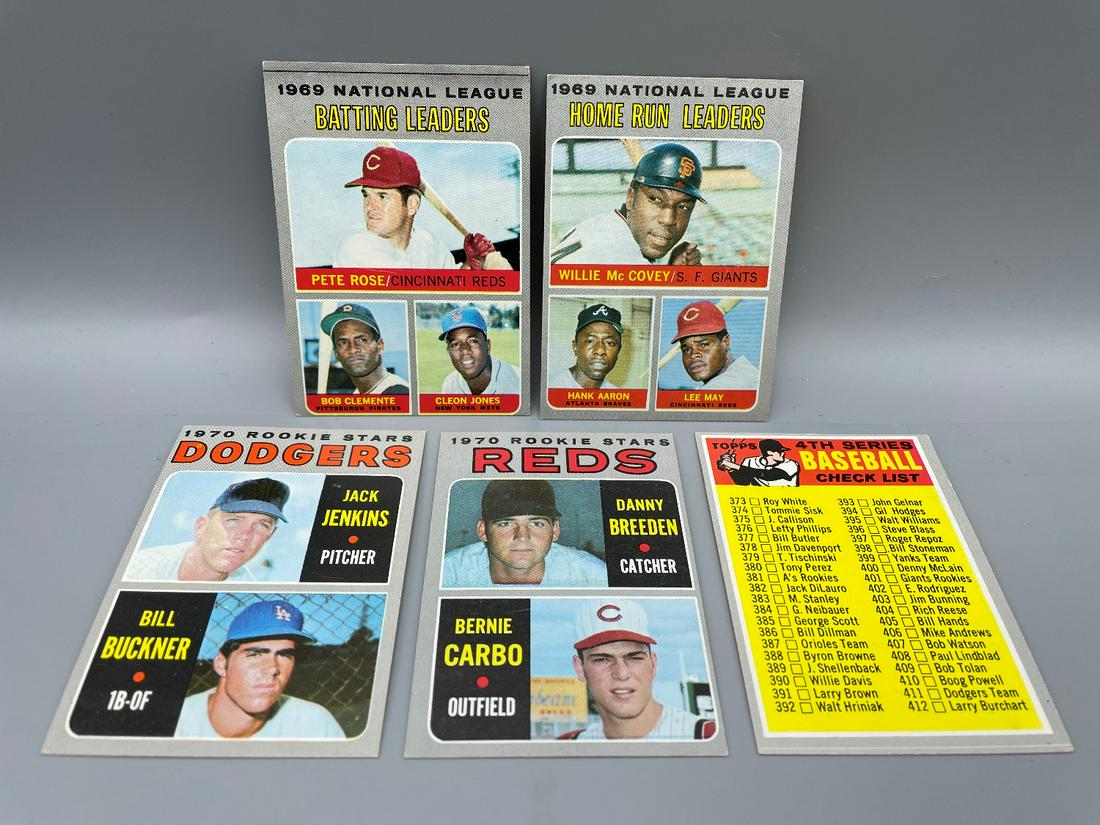 1970 Topps Baseball Lot of 5 - League Leaders w/Rose, (1 of 3)