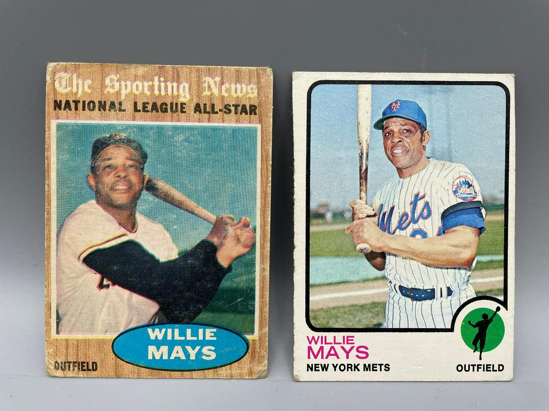 1962 Topps #395 & 1973 Topps #395 Willie Mays: 1962 Topps #395 & 1973 Topps #395 Willie Mays