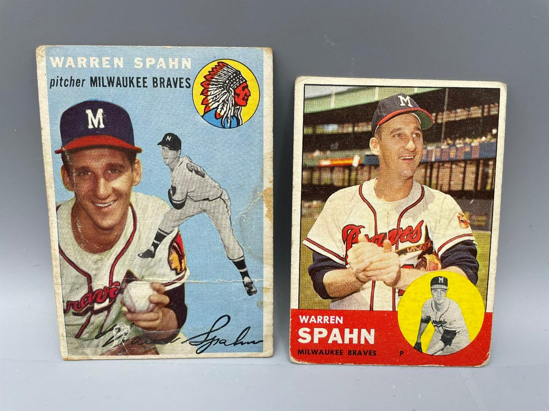 1954 Topps #20 & 1963 Topps #320 Warren Spahn (1 of 2)
