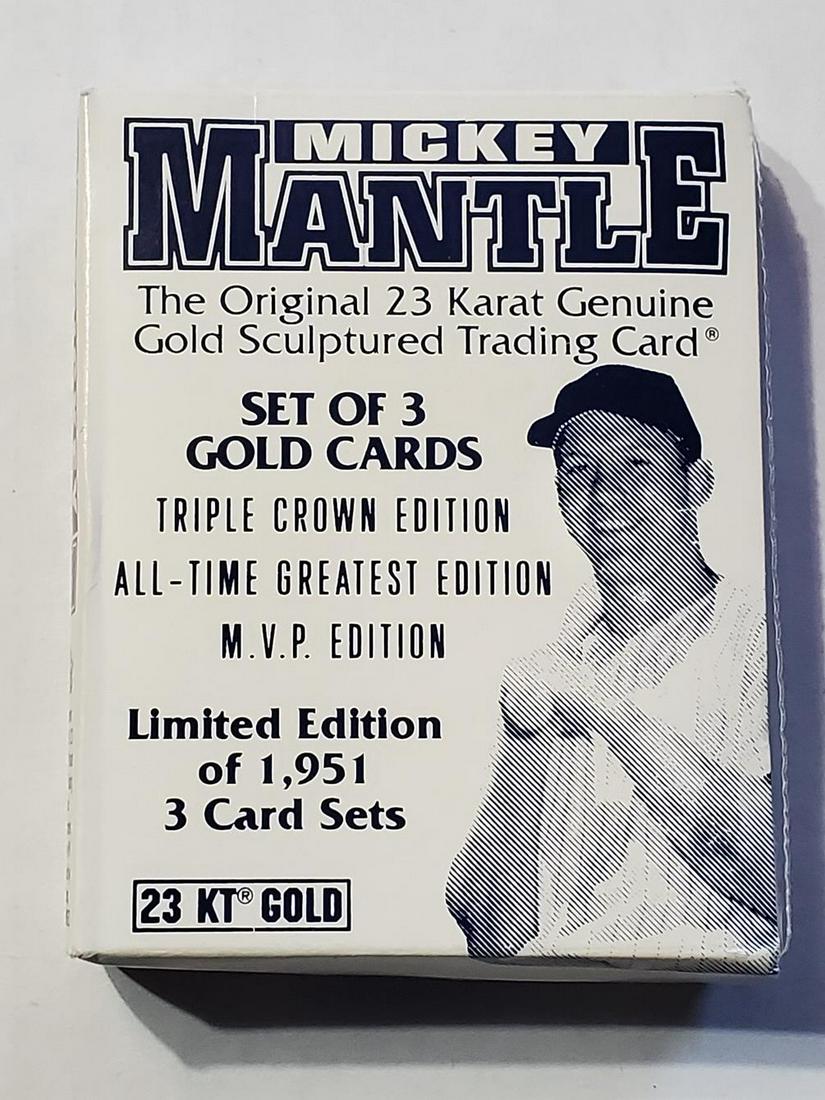 1996 Mickey Mantle 23 KT Gold Commemorative (3) Card (1 of 8)