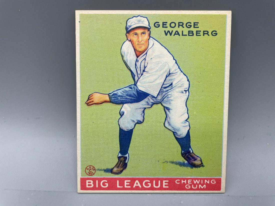 1933 Goudey George Rube Walberg RC #145 - Trimmed: 1933 Goudey George Rube Walberg RC #145 - Trimmed