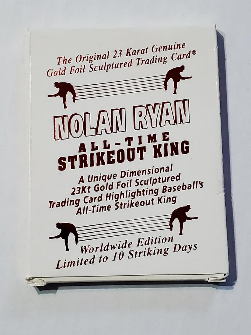 1995 Nolan Ryan Strikeout King 23 KT Gold Card (1 of 3)