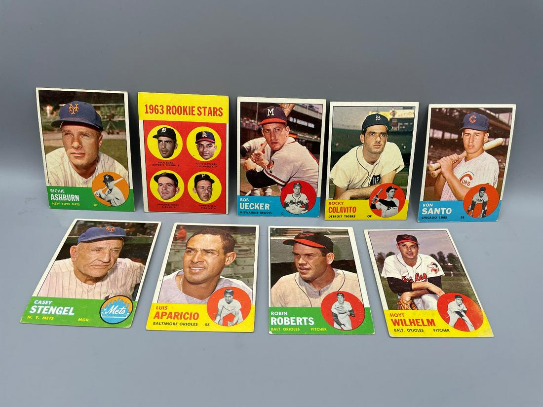 1963 Topps Baseball Lot of 9 Stars - Ashburn, Perry, (1 of 6)