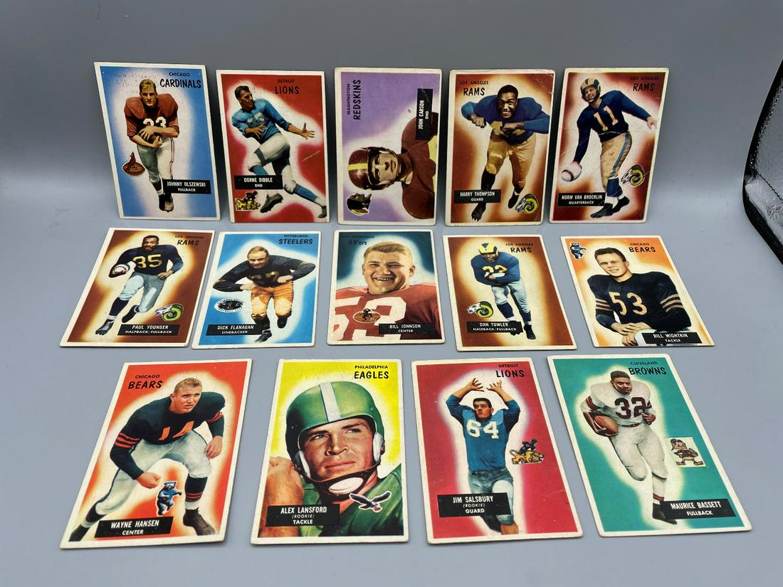 1955 Bowman Football Lot of 14 - Norm Van Brocklin - (1 of 6)