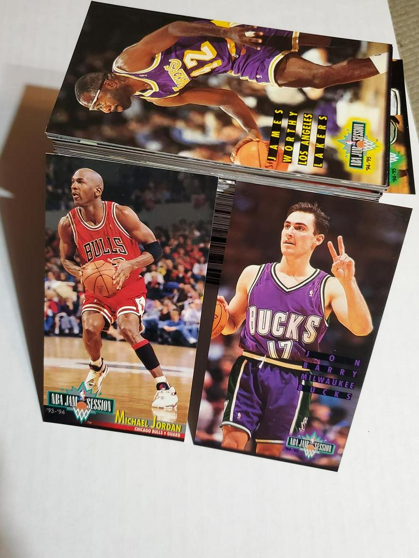 Plastic Box of Fleer Jam Session Tall Boy Basketball (1 of 2)