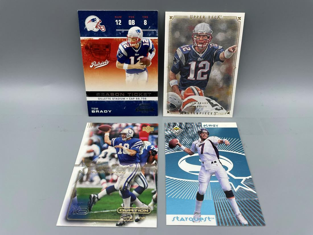 NFL QB Lot of 4 - Tom Brady, Peyton Manning, John Elway (1 of 2)