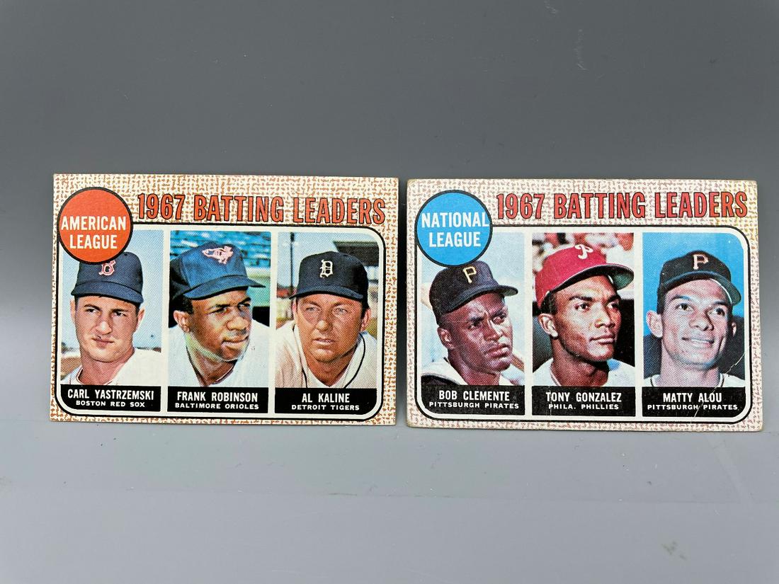 1968 Topps Batting Leaders #1 & 2 - Roberto Clemente, (1 of 3)