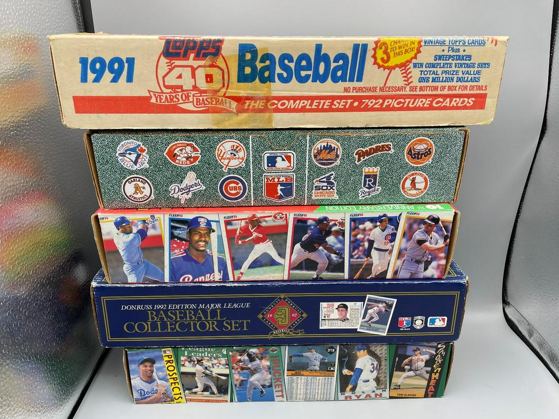 Lot of 5 90's baseball sets:90 fleer, 90 donruss, 92 (1 of 1)