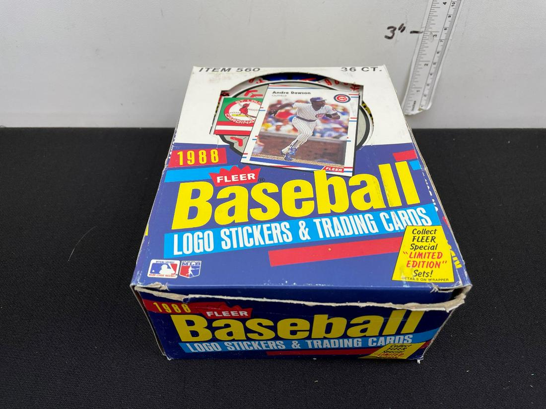 1988 Fleer Baseball Unopened Box - 36 Packs: 1988 Fleer Baseball Unopened Box - 36 Packs