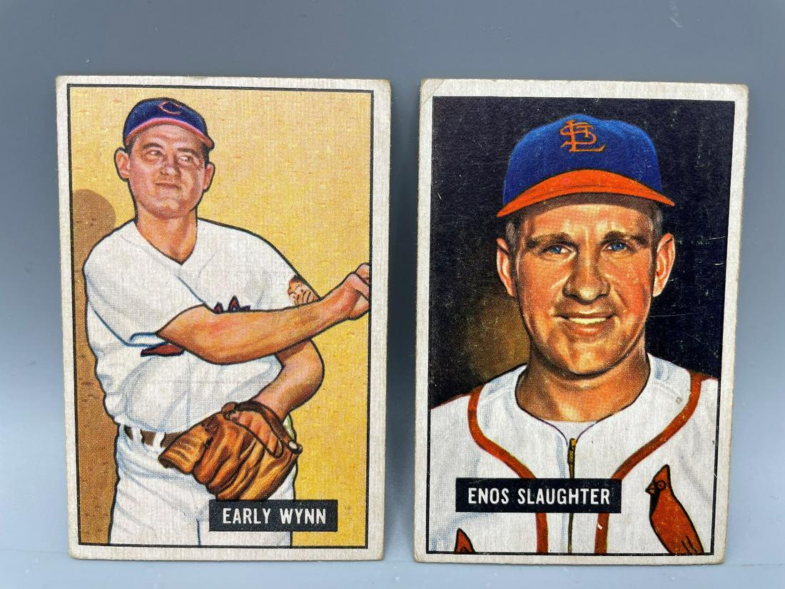1951 Bowman Early Wynn #78 & Enos Slaughter #58 (1 of 2)