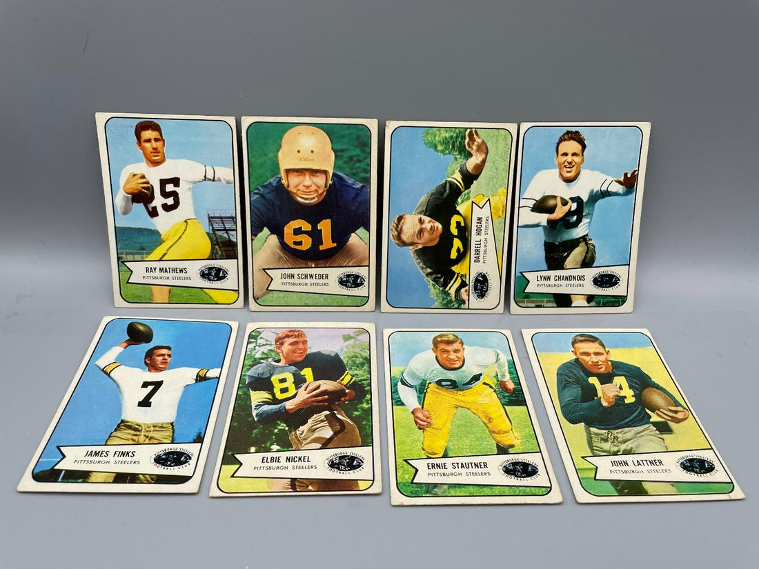 1954 Bowman Football Lot of 8 Pittsburgh Steelers - (1 of 8)