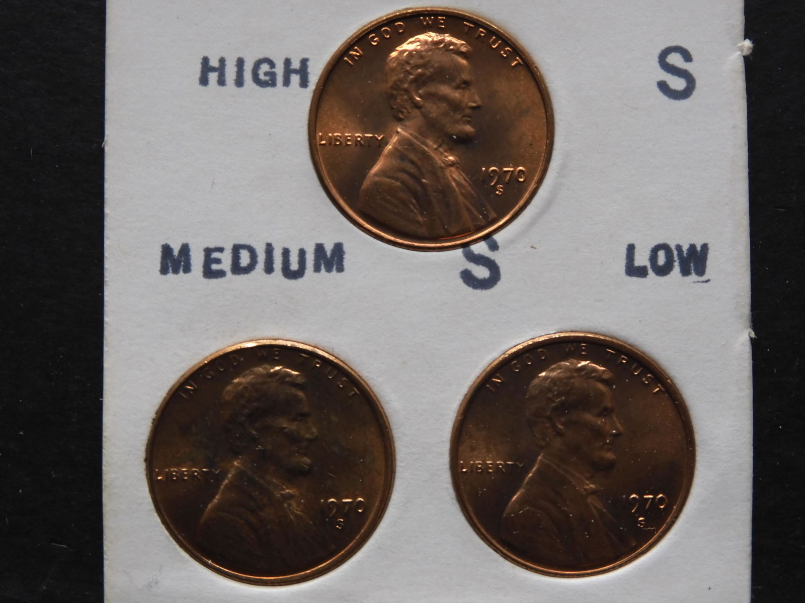 17.)  1970 High / Medium / Low S Pennies (1 of 2)