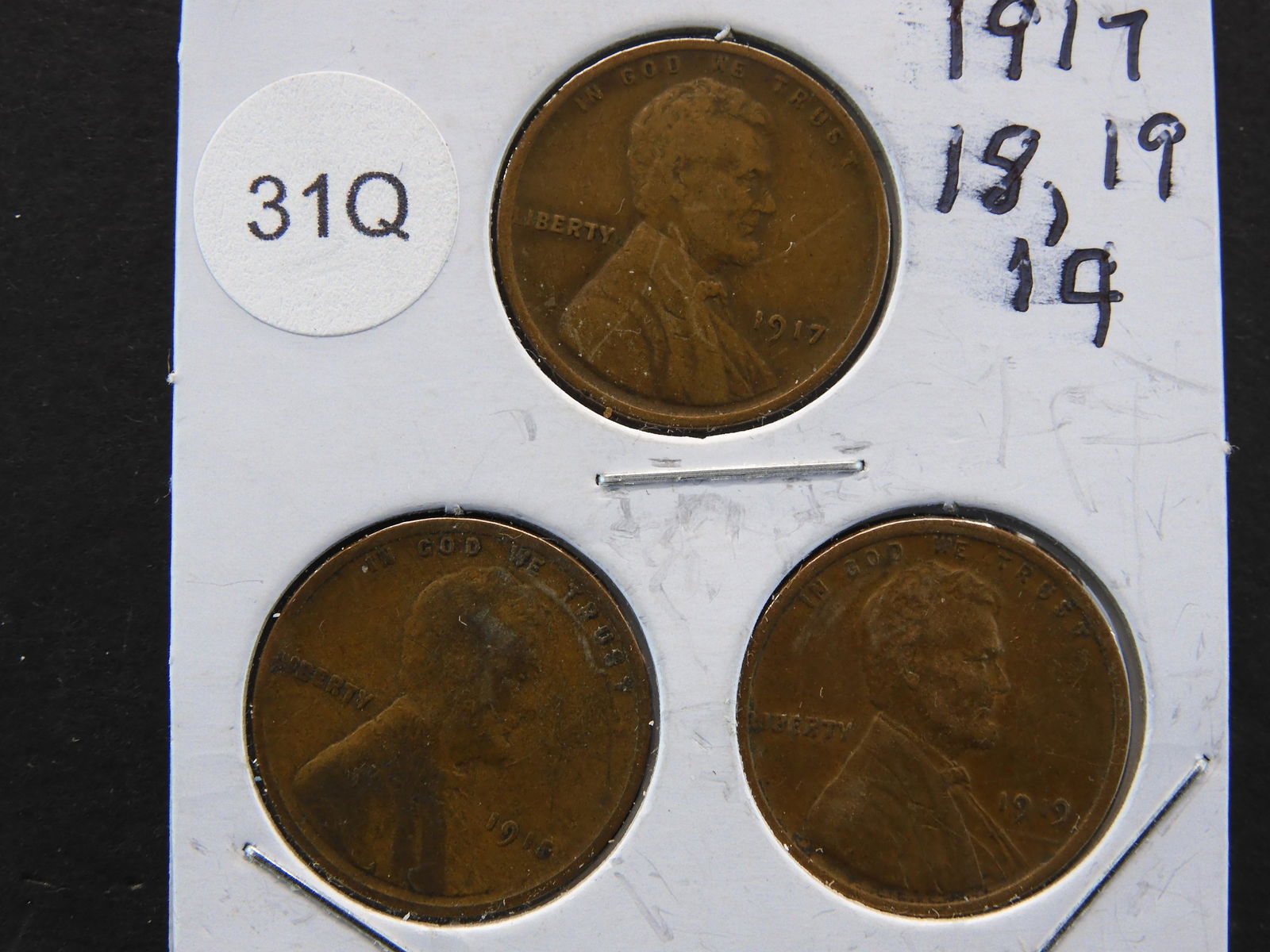 1917, 18, 19  Lincoln Wheat Cents (1 of 3)