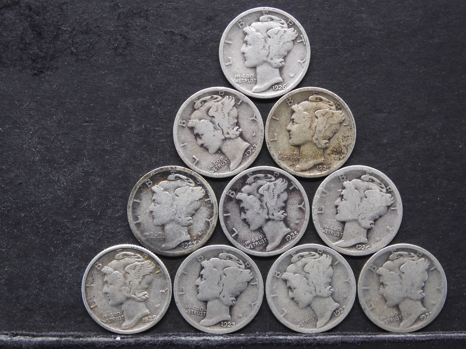 1920's Mercury Dimes - Lot of 10 (1 of 2)