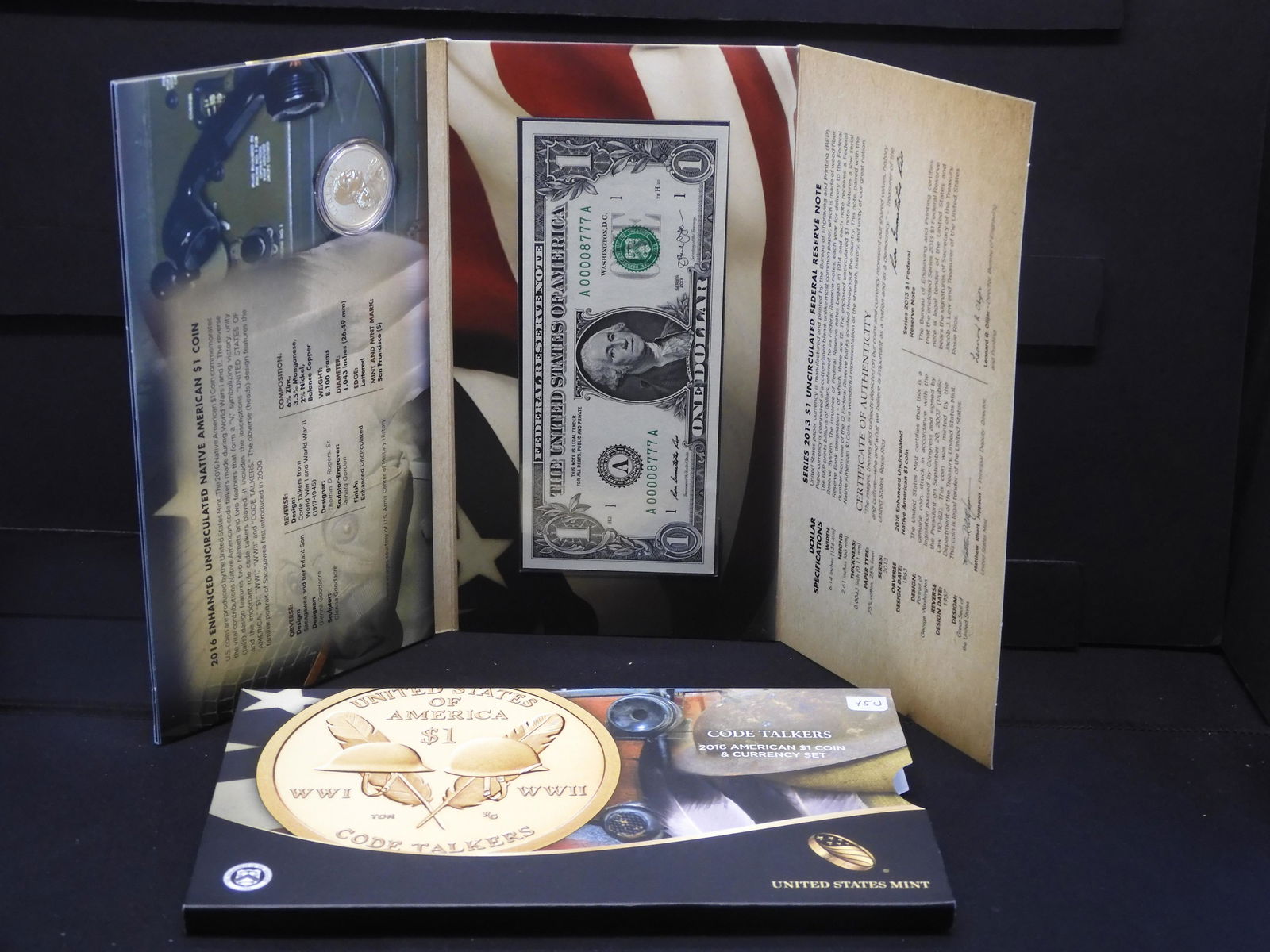 45U. 2016 â€œCode Talkersâ€ Native American Coin and (1 of 9)