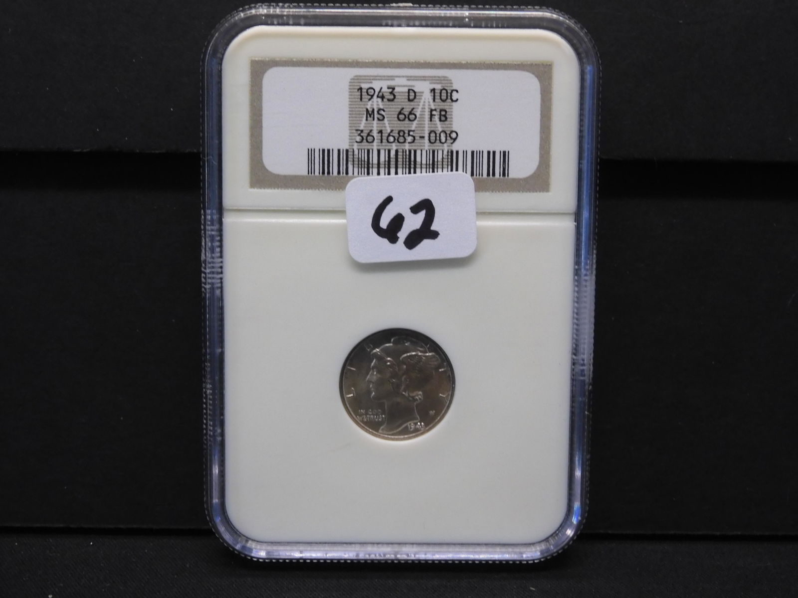 62.) 1943D MS66 FB Mercury Dime NGC (1 of 4)