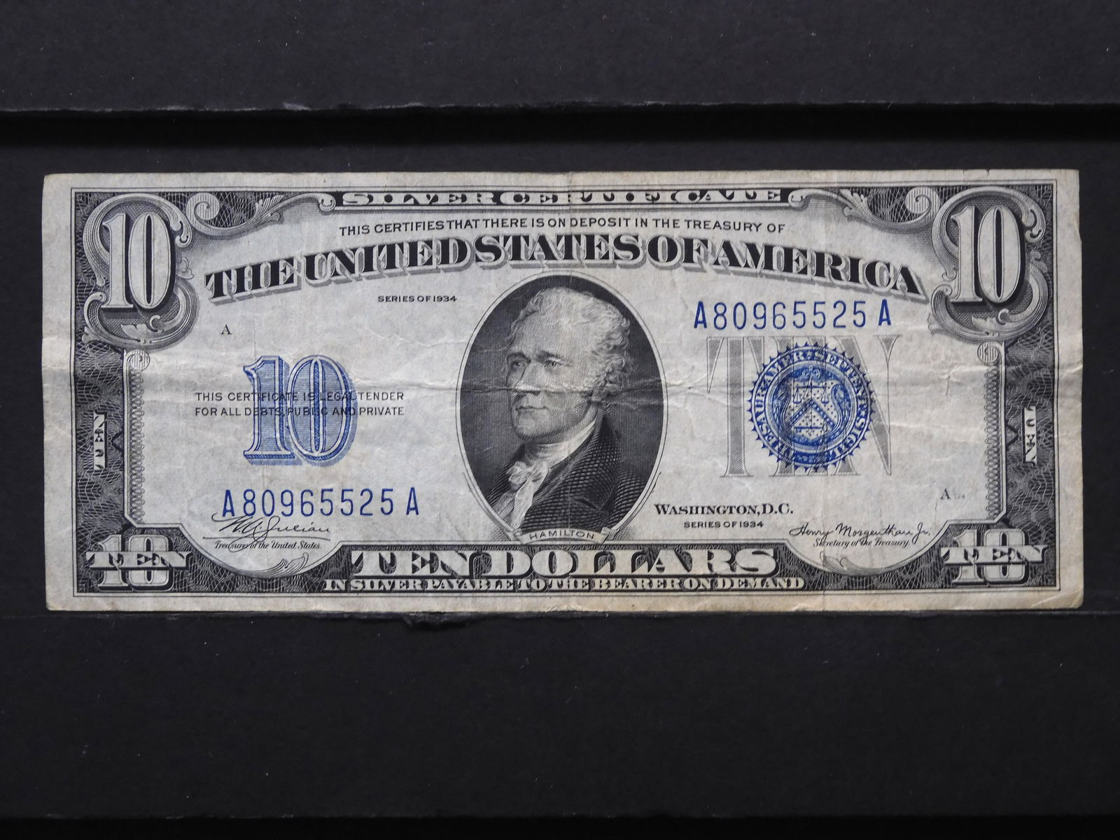 79.)  1934 10$ Silver Certificate (1 of 3)