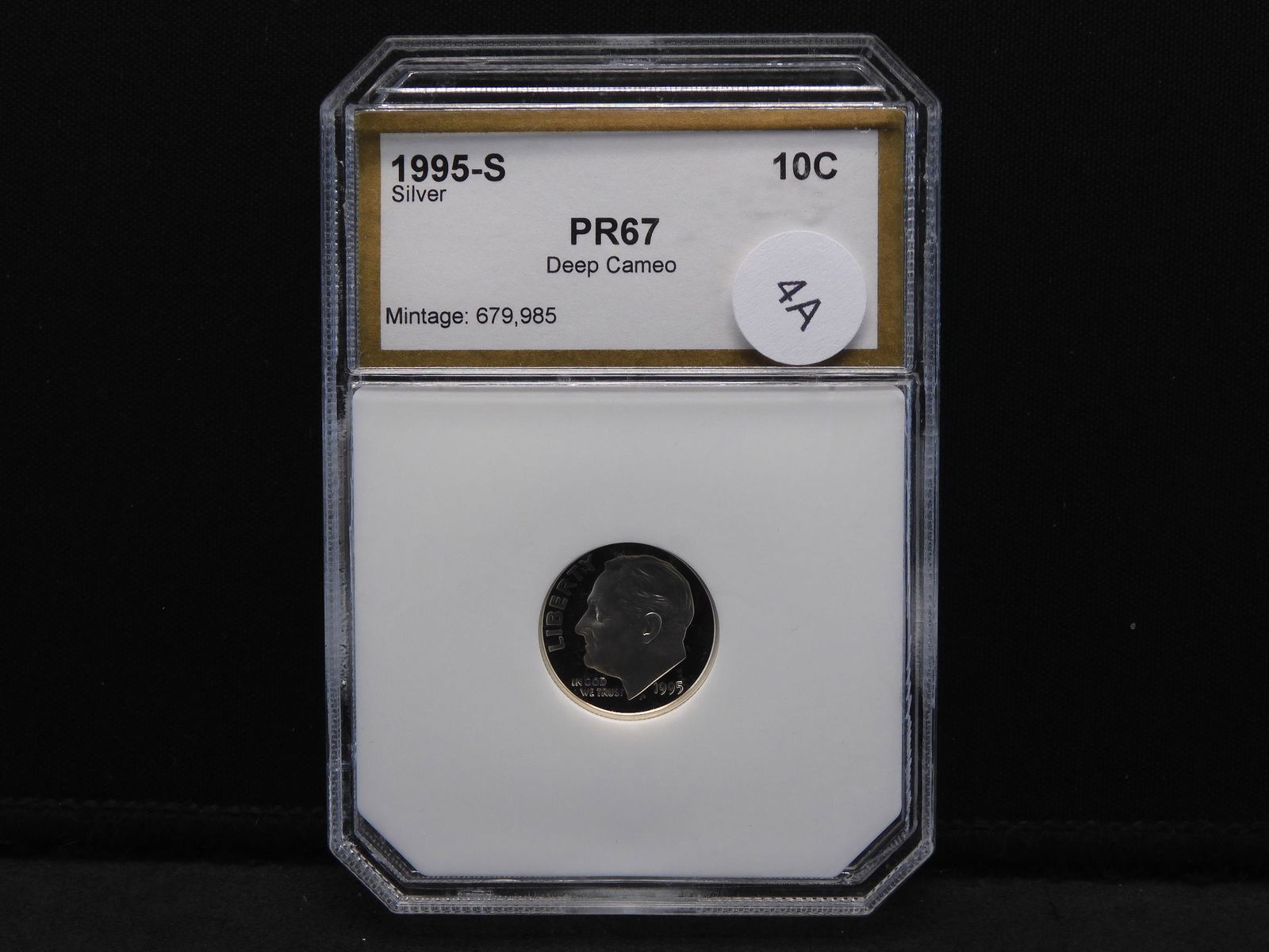 1995-S Silver Roosevelt Dime graded Proof 67 by PCI. (1 of 4)