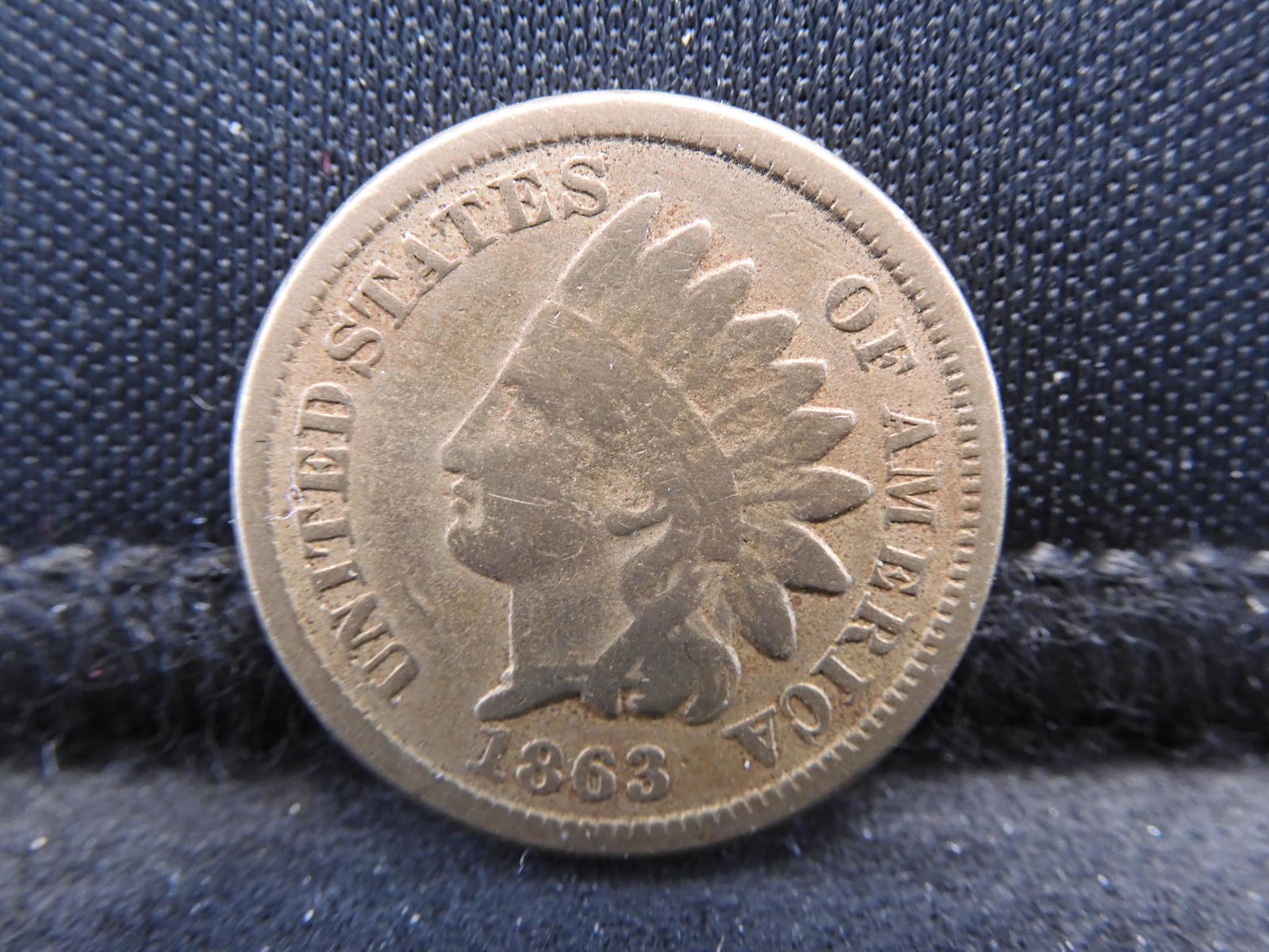 1863 Copper Nickel Indian Head Cent.  Liberty weakly (1 of 3)