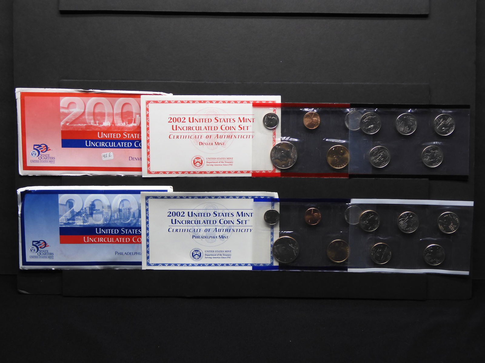 2002 (P&D) US Mint UNC Sets, (20 Coins) (1 of 9)