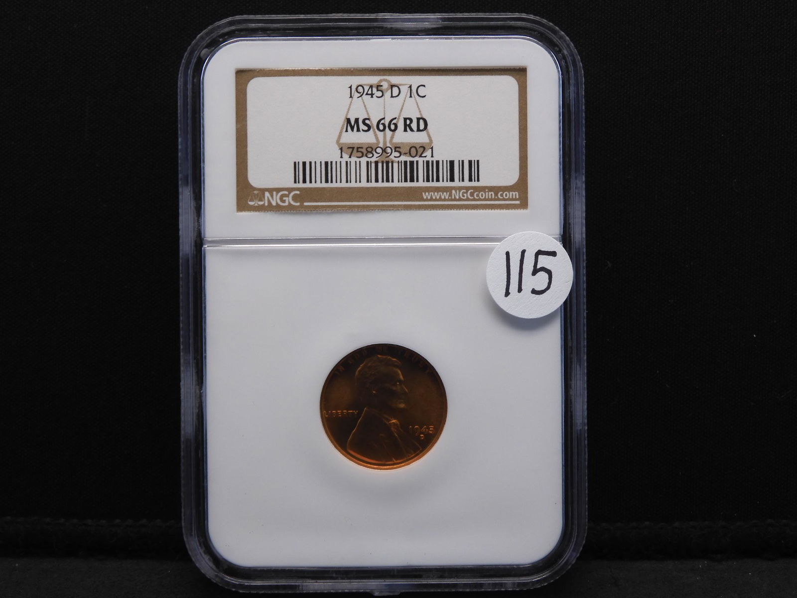 1945-D NGC MS66RD Lincoln Wheat Cent (1 of 4)