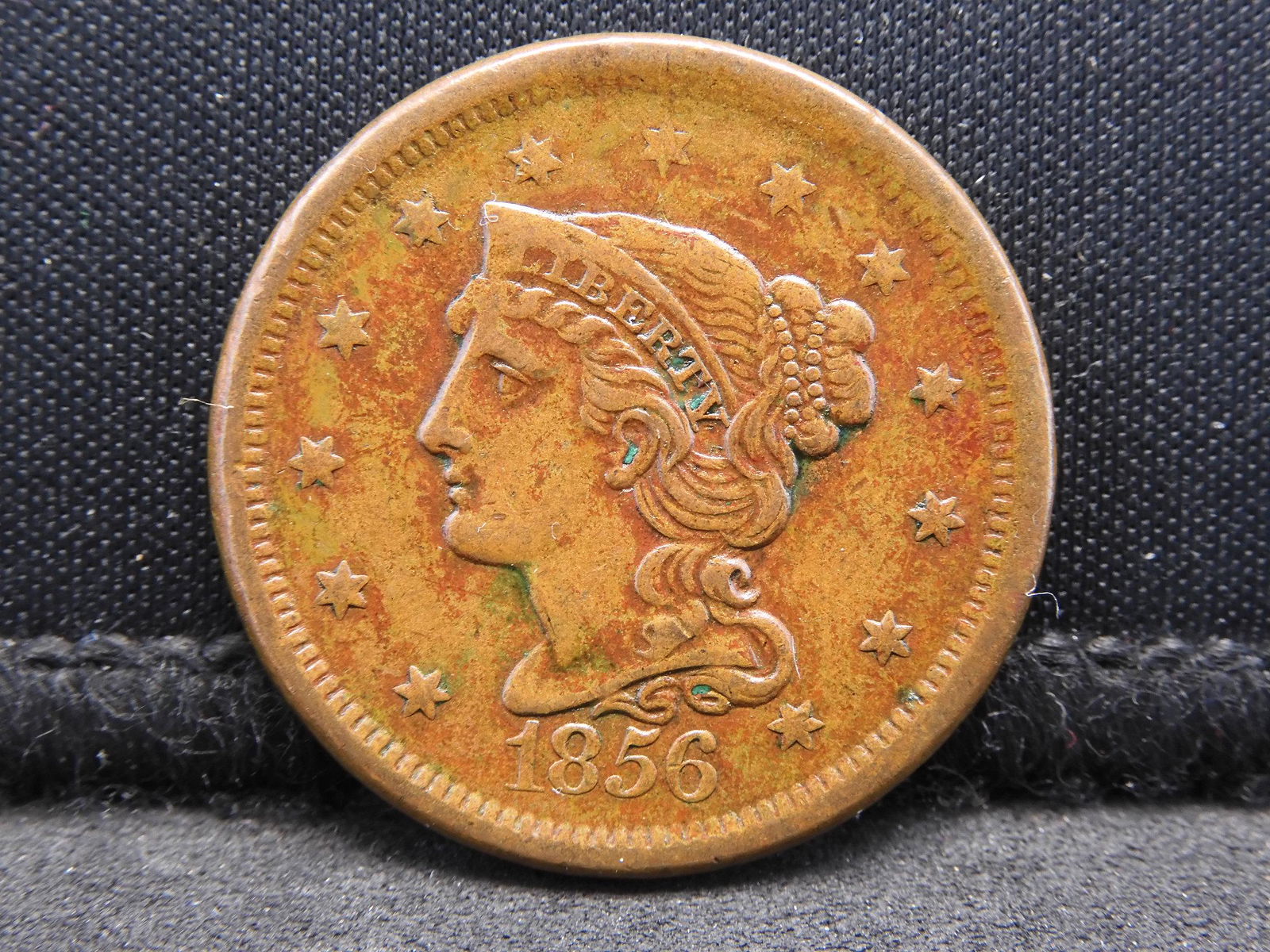 1856 Braided Hair Large Cent - VF Condition! (1 of 2)